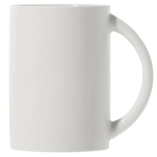 Gift Campaign Tazza bianca cilindrica in porcellana con manico semicircolare 300ml> Tazze Mug