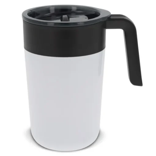 Gift Campaign Tazza da viaggio con manico in acciaio inox e PP a doppia parete 400ml> Bicchieri Termici Personalizzati