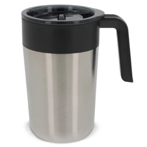 Gift Campaign Tazza da viaggio con manico in acciaio inox e PP a doppia parete 400ml> Bicchieri Termici Personalizzati