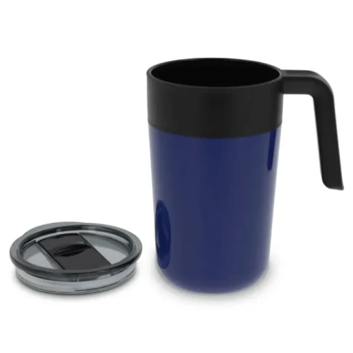 Gift Campaign Tazza da viaggio con manico in acciaio inox e PP a doppia parete 400ml> Bicchieri Termici Personalizzati