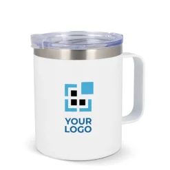 Gift Campaign Tazza da viaggio in acciaio e ceramica con manico e tappo 350ml><noscript><img width=