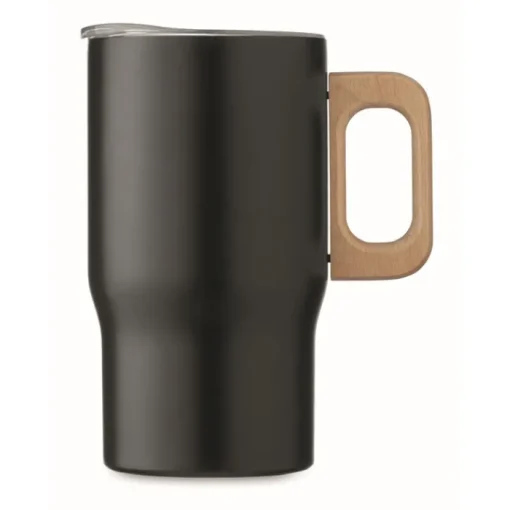 Gift Campaign Tazza da viaggio in acciaio inox riciclato e manico in legno 350ml> Bicchieri Termici Personalizzati