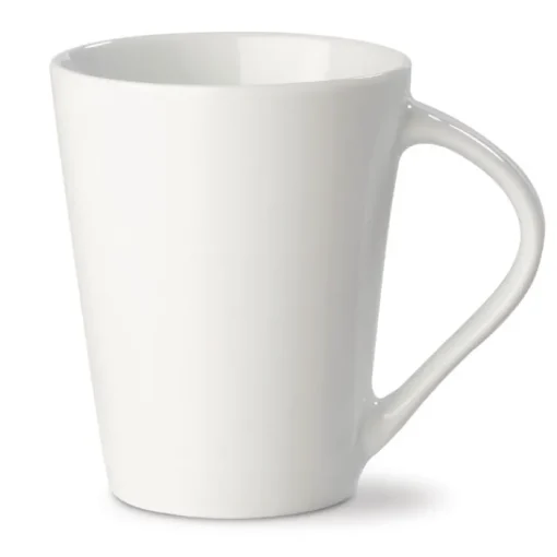Gift Campaign Tazza di porcellana bianca con manico triangolare prodotta in UE 270ml> Tazze Mug