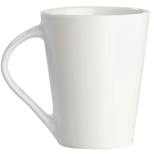 Gift Campaign Tazza di porcellana bianca con manico triangolare prodotta in UE 270ml> Tazze Mug