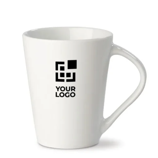 Gift Campaign Tazza di porcellana bianca con manico triangolare prodotta in UE 270ml> Tazze Mug
