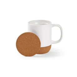 Gift Campaign Tazza ecologica di ceramica con coperchio e base in sughero da 350 ml></noscript> Tazze Mug