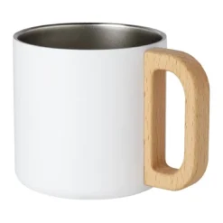 Gift Campaign Tazza in acciaio inox riciclato con manico in legno di faggio 360ml><noscript><img width=