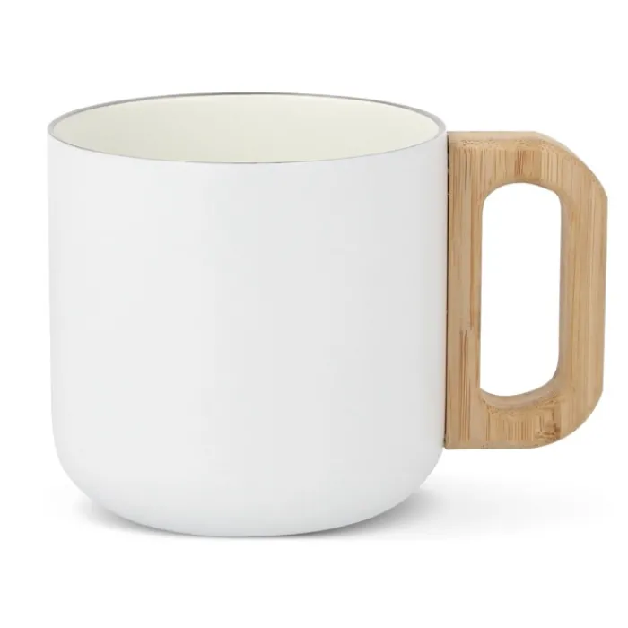 Gift Campaign Tazza in acciaio riciclato e ceramica con manico effetto bambù 330ml> Tazze Mug