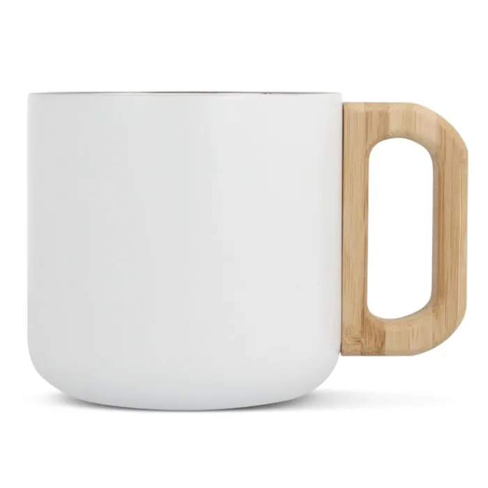 Gift Campaign Tazza in acciaio riciclato e ceramica con manico effetto bambù 330ml> Tazze Mug