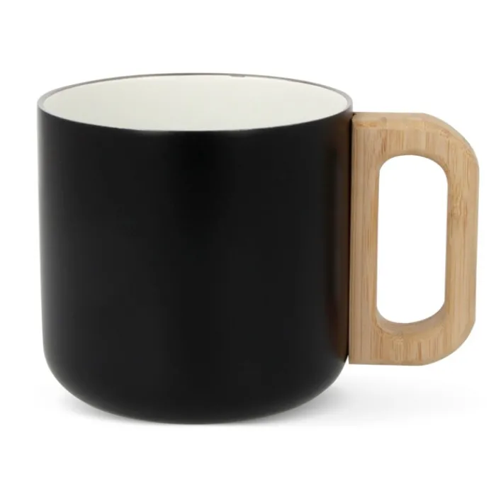 Gift Campaign Tazza in acciaio riciclato e ceramica con manico effetto bambù 330ml> Tazze Mug