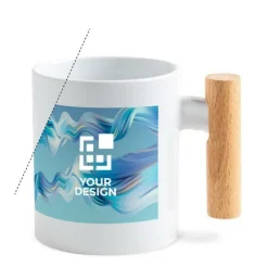 Gift Campaign Tazza in ceramica ideale per sublimazione con manico in legno 325ml></noscript> Tazze Per Sublimazione Con Foto