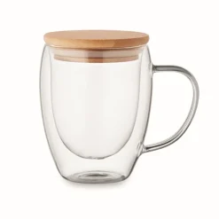 Gift Campaign Tazza in vetro a doppia parete con coperchio in bambù da 250 ml> Tazzine Da Caffè E Tazze Tè