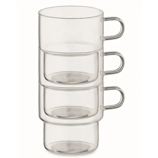 Gift Campaign Tazza in vetro borosilicato con design impilabile da 300ml> Tazzine Da Caffè E Tazze Tè