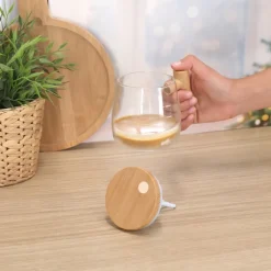 Gift Campaign Tazza in vetro borosilicato con tappo e agitatore elettrico 400ml></noscript> Altri Utensili Da Cucina