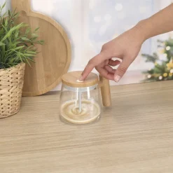 Gift Campaign Tazza in vetro borosilicato con tappo e agitatore elettrico 400ml></noscript> Altri Utensili Da Cucina