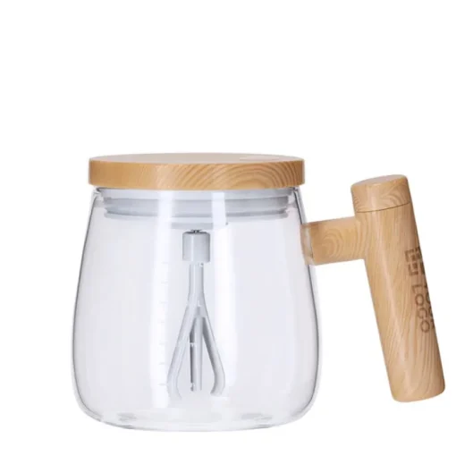 Gift Campaign Tazza in vetro borosilicato con tappo e agitatore elettrico 400ml> Altri Utensili Da Cucina