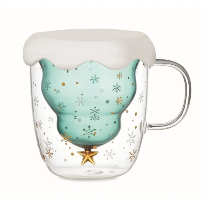 Gift Campaign Tazza in vetro con abete e stellina da 250ml Christmas Spirit> Gadget Natalizi