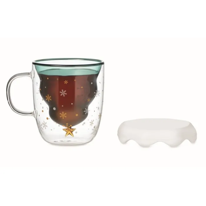 Gift Campaign Tazza in vetro con abete e stellina da 250ml Christmas Spirit> Gadget Natalizi
