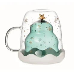 Gift Campaign Tazza in vetro con abete e stellina da 250ml Christmas Spirit><noscript><img width=