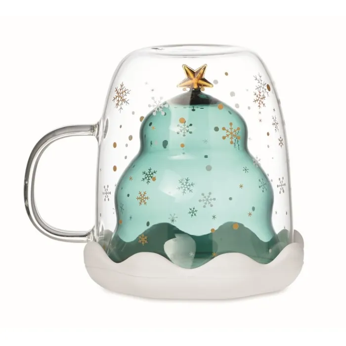 Gift Campaign Tazza in vetro con abete e stellina da 250ml Christmas Spirit> Gadget Natalizi