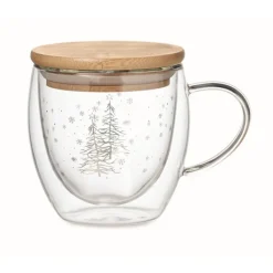 Gift Campaign Tazza in vetro con abeti e fiocchi di neve da 220ml Christmas Forest> Gadget Natalizi