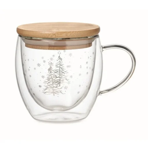 Gift Campaign Tazza in vetro con abeti e fiocchi di neve da 220ml Christmas Forest> Gadget Natalizi