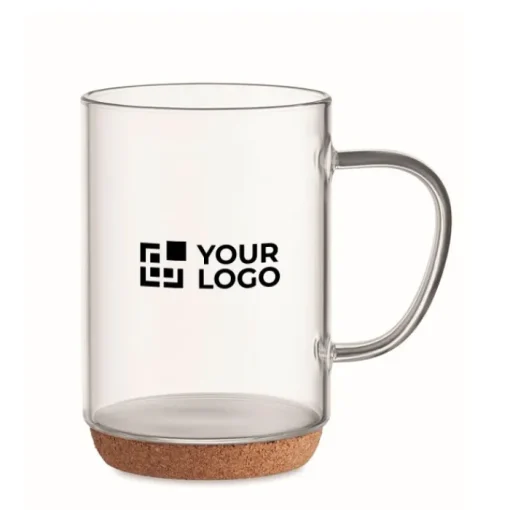 Gift Campaign Tazza personalizzata in vetro base in sughero 400ml Crystal Cork> Tazzine Da Caffè E Tazze Tè