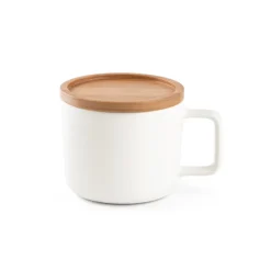 Gift Campaign Tazza promozionale in ceramica con coperchio bamboo 230ml Small Cover></noscript> Tazze Mug