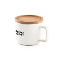 Gift Campaign Tazza promozionale in ceramica con coperchio bamboo 230ml Small Cover></noscript> Tazze Mug