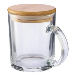 Gift Campaign Tazza promozionale in vetro riciclato con tappo in bambù da 300 ml> Tazzine Da Caffè E Tazze Tè