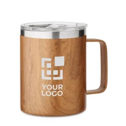 Gift Campaign Tazza termica a doppia parete con aspetto in legno da 300ml></noscript> Bicchieri Termici Personalizzati