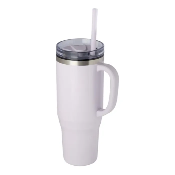 Gift Campaign Tazza termica con cannuccia a doppia parete in acciaio e plastica 1,2l> Bicchieri Termici Personalizzati