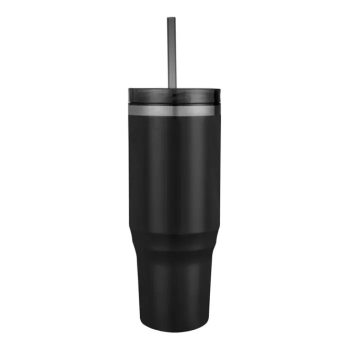 Gift Campaign Tazza termica con cannuccia a doppia parete in acciaio e plastica 1,2l> Bicchieri Termici Personalizzati