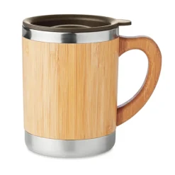 Gift Campaign Tazza termica da viaggio in bambù e acciaio con logo 300ml Natural> Gadget Ecologici|Bicchieri Termici Personalizzati