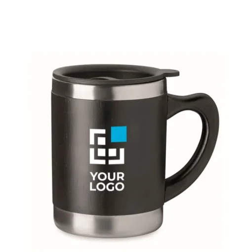 Gift Campaign Tazza termica da viaggio in bambù e acciaio con logo 300ml Natural> Gadget Ecologici|Bicchieri Termici Personalizzati