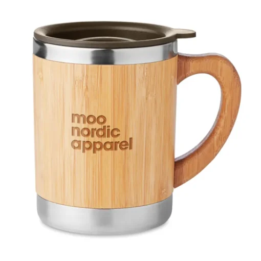 Gift Campaign Tazza termica da viaggio in bambù e acciaio con logo 300ml Natural> Gadget Ecologici|Bicchieri Termici Personalizzati