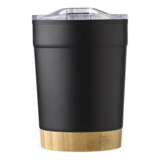 Gift Campaign Tazza termica da viaggio in acciaio inox con base in bambù 300 ml> Bicchieri Termici Personalizzati|Bicchieri Take Away
