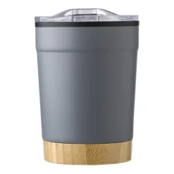 Gift Campaign Tazza termica da viaggio in acciaio inox con base in bambù 300 ml> Bicchieri Termici Personalizzati|Bicchieri Take Away