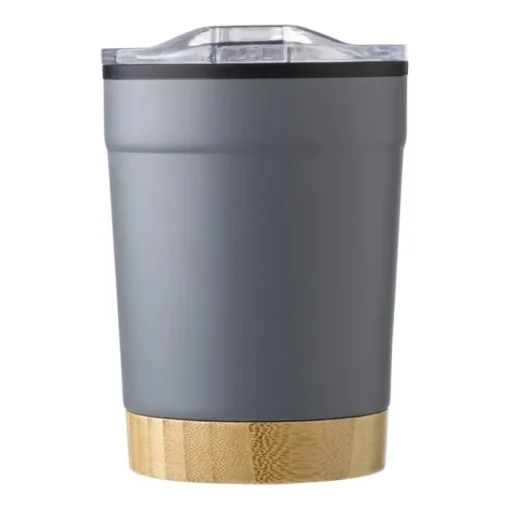 Gift Campaign Tazza termica da viaggio in acciaio inox con base in bambù 300 ml> Bicchieri Termici Personalizzati|Bicchieri Take Away