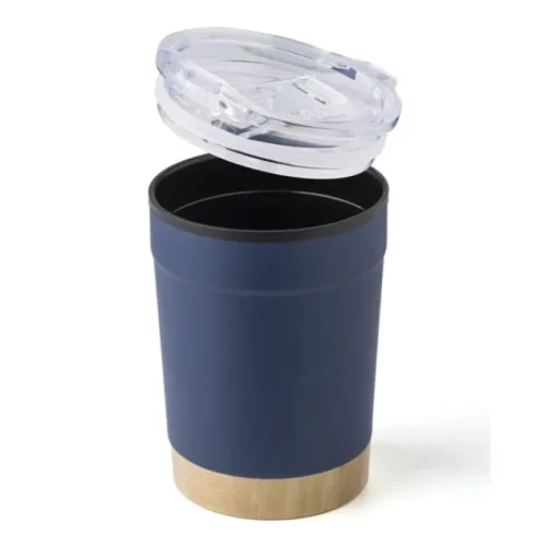 Gift Campaign Tazza termica da viaggio in acciaio inox con base in bambù 300 ml> Bicchieri Termici Personalizzati|Bicchieri Take Away