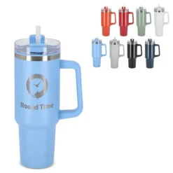 Gift Campaign Tazza termica in acciaio inossidabile e rPP con cannuccia da 1,2litri></noscript> Bicchieri Termici Personalizzati