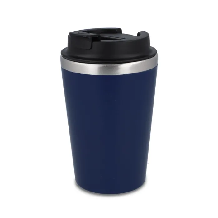 Gift Campaign Tazza termica in acciaio inox con tappo nero e bordo argentato 350ml> Bicchieri Termici Personalizzati