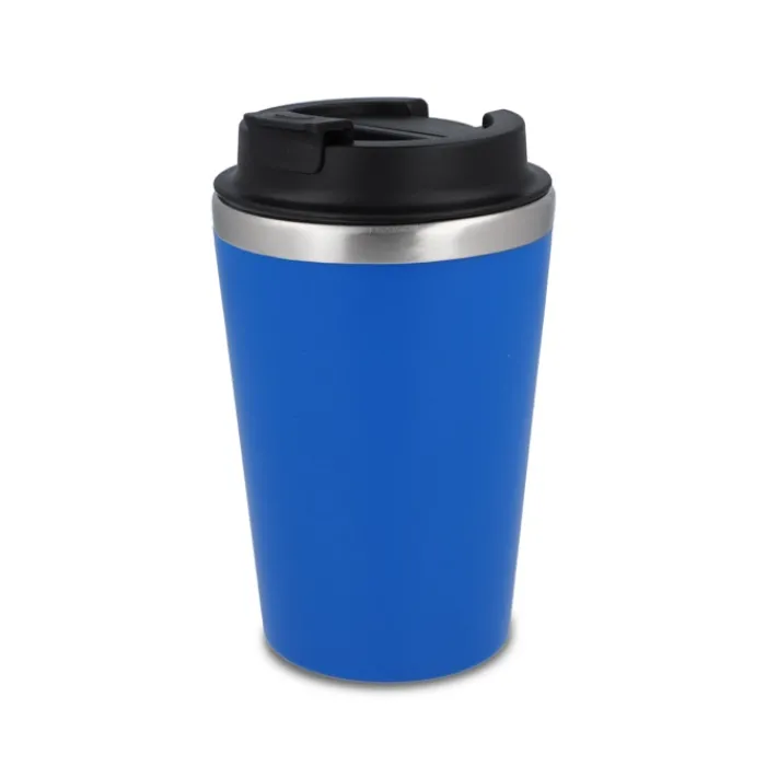 Gift Campaign Tazza termica in acciaio inox con tappo nero e bordo argentato 350ml> Bicchieri Termici Personalizzati