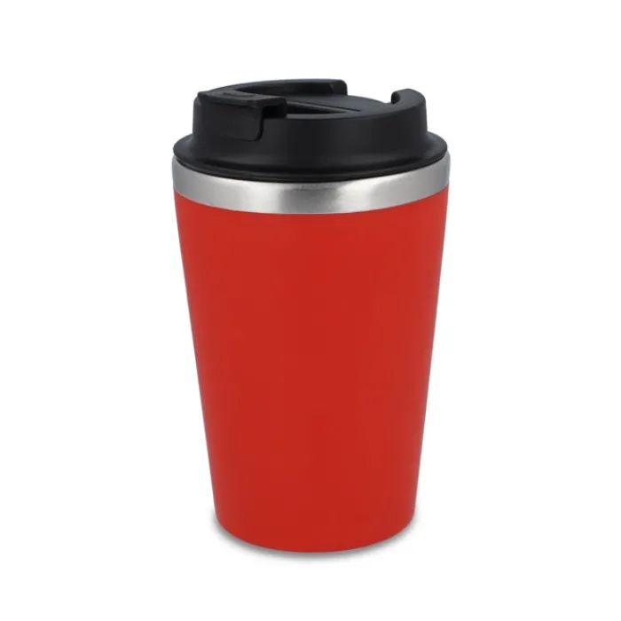 Gift Campaign Tazza termica in acciaio inox con tappo nero e bordo argentato 350ml> Bicchieri Termici Personalizzati