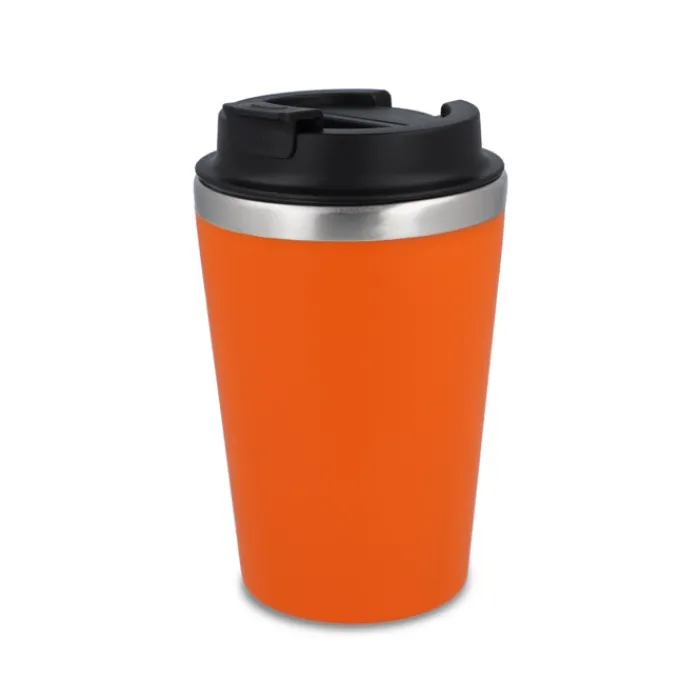 Gift Campaign Tazza termica in acciaio inox con tappo nero e bordo argentato 350ml> Bicchieri Termici Personalizzati