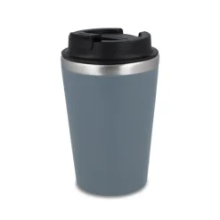 Gift Campaign Tazza termica in acciaio inox con tappo nero e bordo argentato 350ml><noscript><img width=