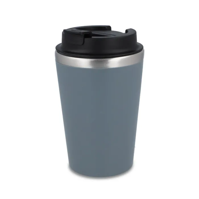 Gift Campaign Tazza termica in acciaio inox con tappo nero e bordo argentato 350ml> Bicchieri Termici Personalizzati