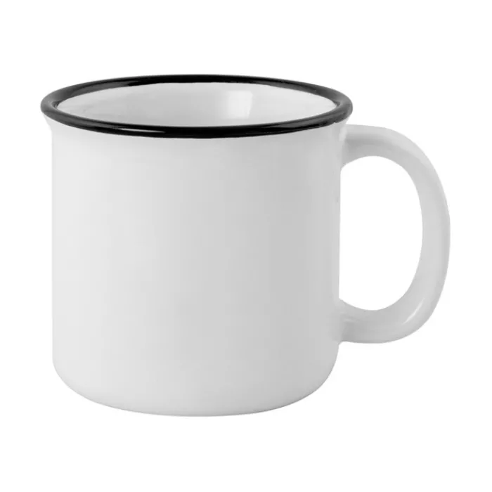 Gift Campaign Tazza vintage in ceramica con bordo nero nella parte superiore 280ml> Tazze Mug