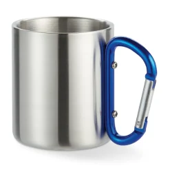 Gift Campaign Tazze con logo in acciaio lucido manico moschettone 220ml Metalhook> Tazze Mug