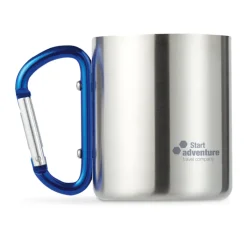 Gift Campaign Tazze con logo in acciaio lucido manico moschettone 220ml Metalhook></noscript> Tazze Mug